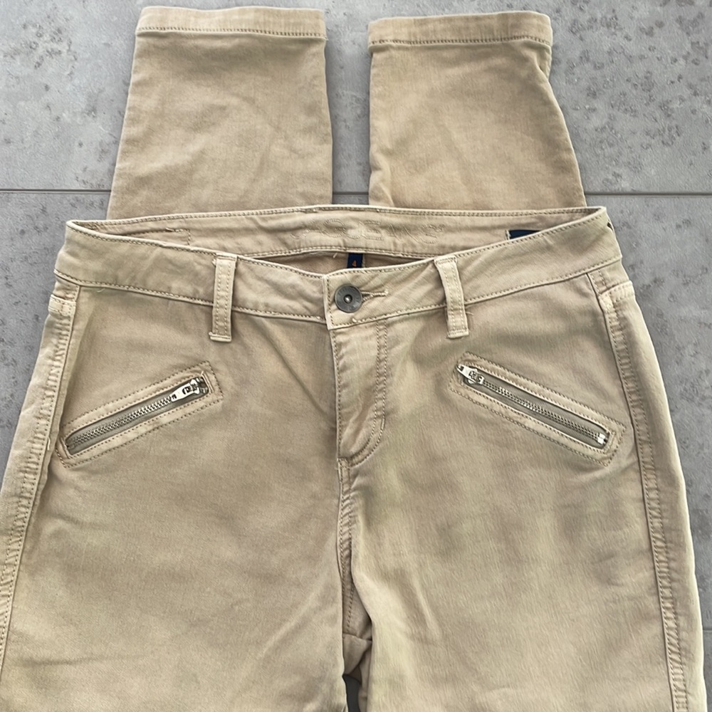 JAG JEANS mid rise skinny tan khaki pants pockets school uniform work size 4